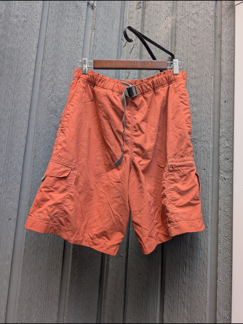 Columbia Men's Cargo Shorts in Rust Orange with Adjustable Belt